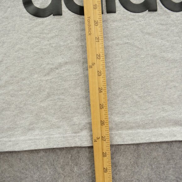 Adidas Shirt Mens Medium Gray Graphic Print Crew Neck Short Sleeve Active Gym - Picture 10 of 15